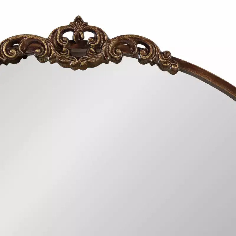 32"x30" Arched Decorative Framed Wall Mirror — Antique Bronze