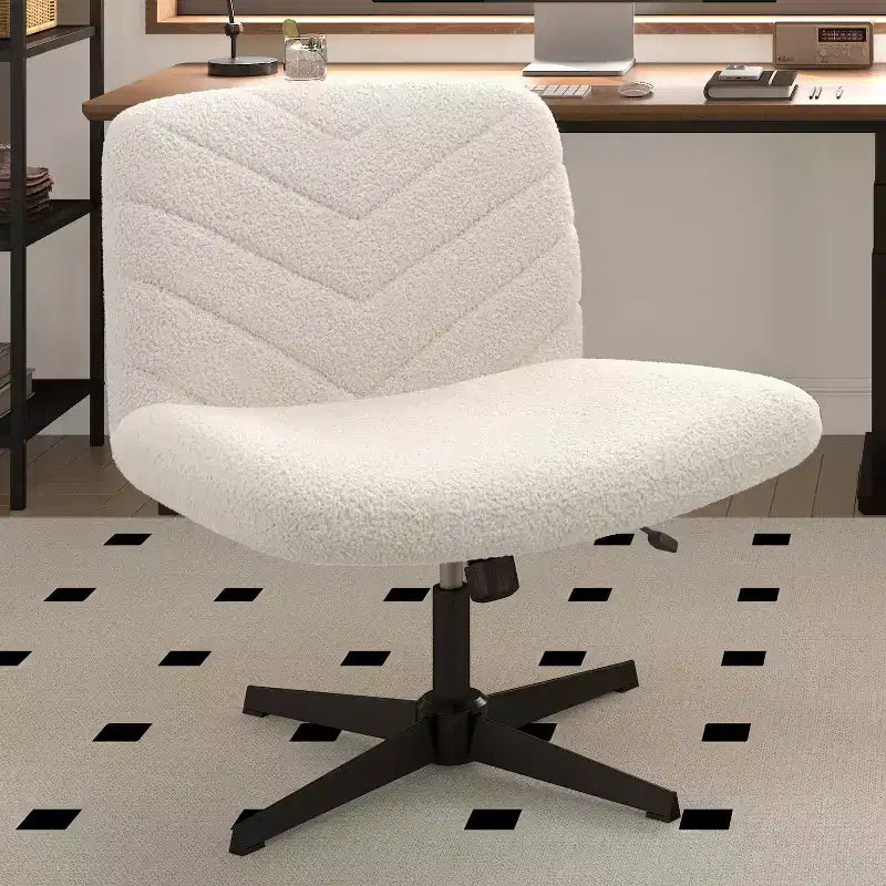 Chaise de bureau pivotante Boucle pour la maison, blanche
