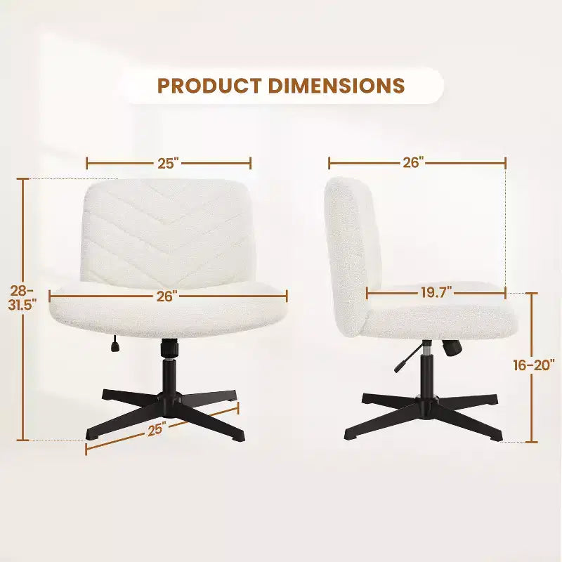 Chaise de bureau pivotante Boucle pour la maison, blanche