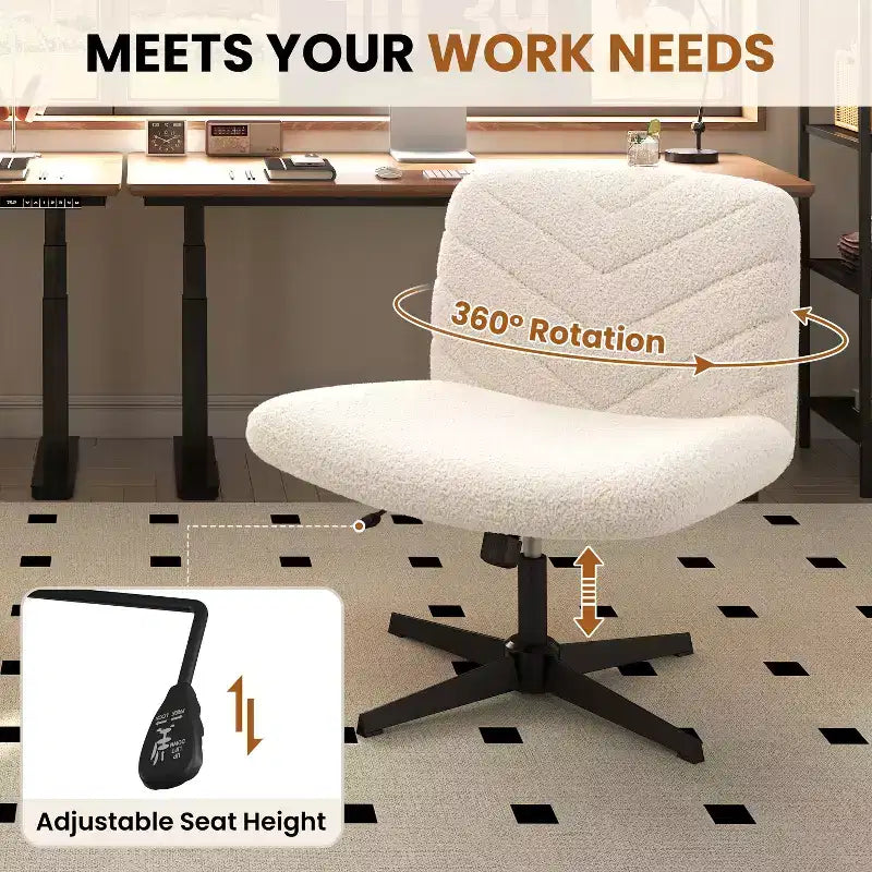 Chaise de bureau pivotante Boucle pour la maison, blanche