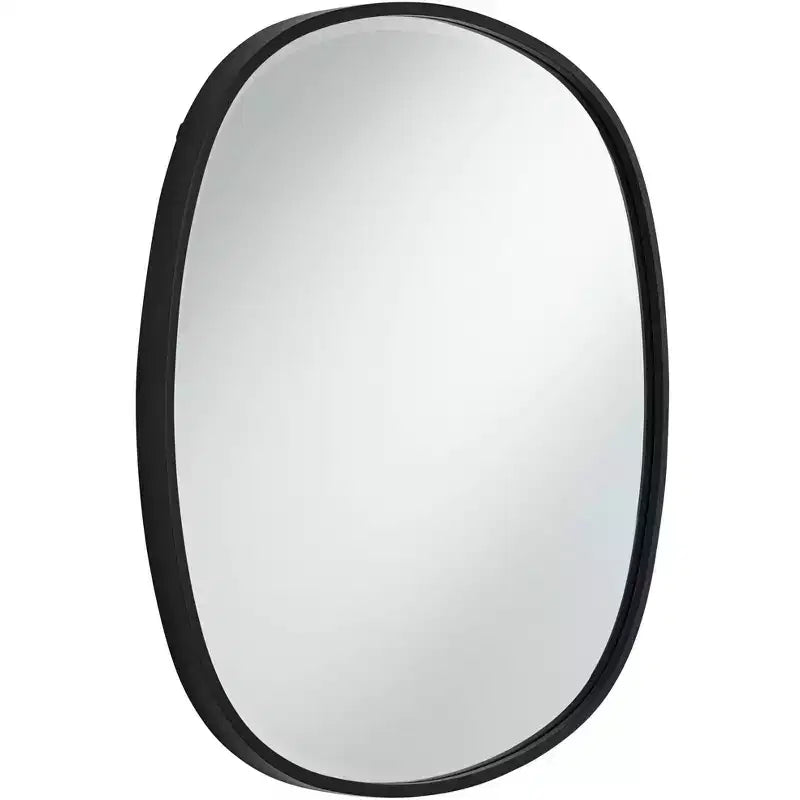 Miroir Mural Rectangulaire à Cadre Noir de 86 cm, Miroir Décoratif pour Salon et Chambre à Coucher