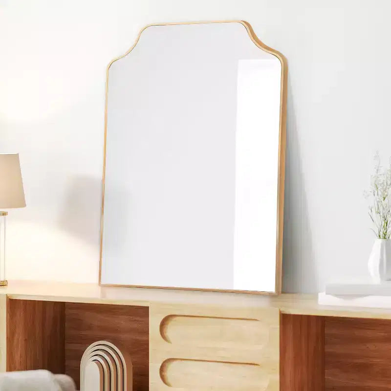 36"x24" Scalloped-Top Metal Framed Wall Mounted Mirror