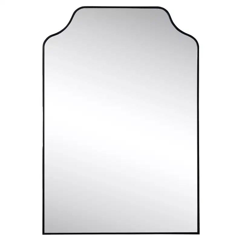 36"x24" Scalloped-Top Metal Framed Wall Mounted Mirror