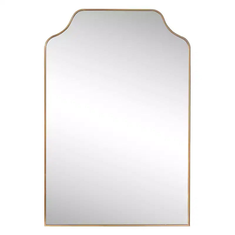36"x24" Scalloped-Top Metal Framed Wall Mounted Mirror