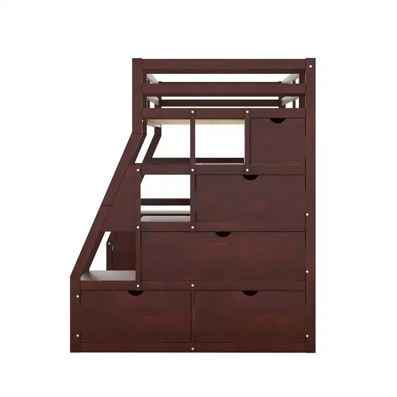 Twin Size Loft Bed with 7 Drawers, 2 Shelves & Desk — 94.7"L Solid Pine Wood