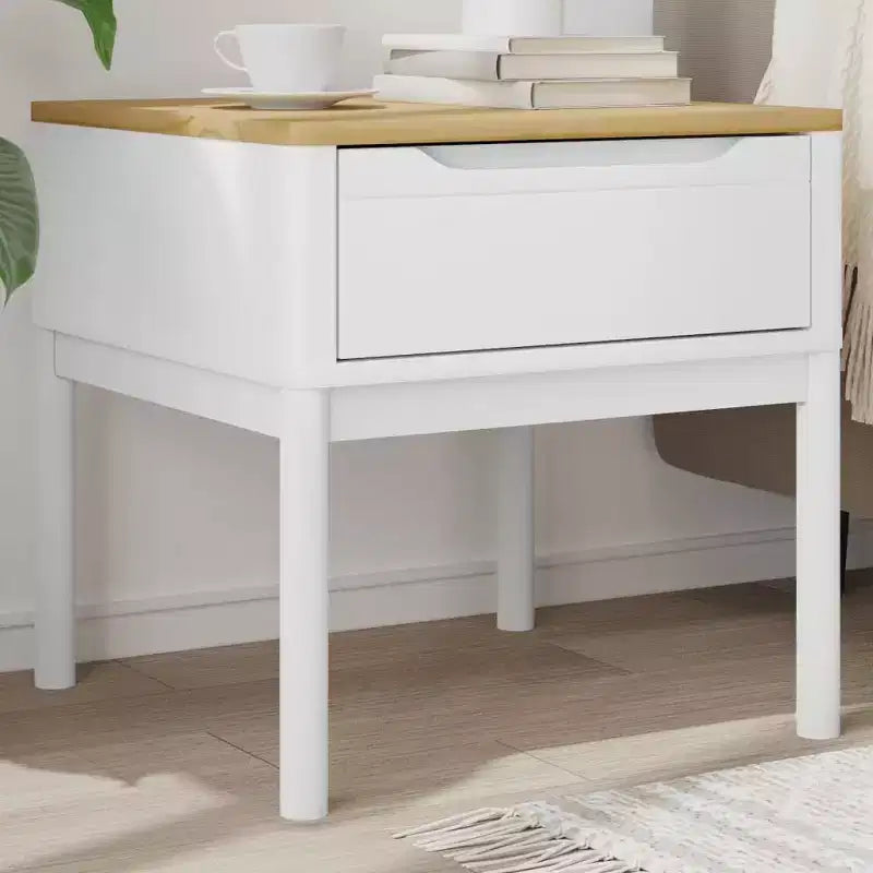 Solid Wood Pine Lamp Table — Nightstand & Storage Desk for Living Room or Bedroom