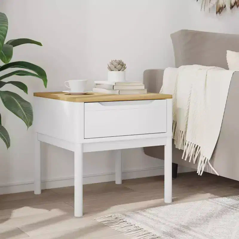Solid Wood Pine Lamp Table — Nightstand & Storage Desk for Living Room or Bedroom