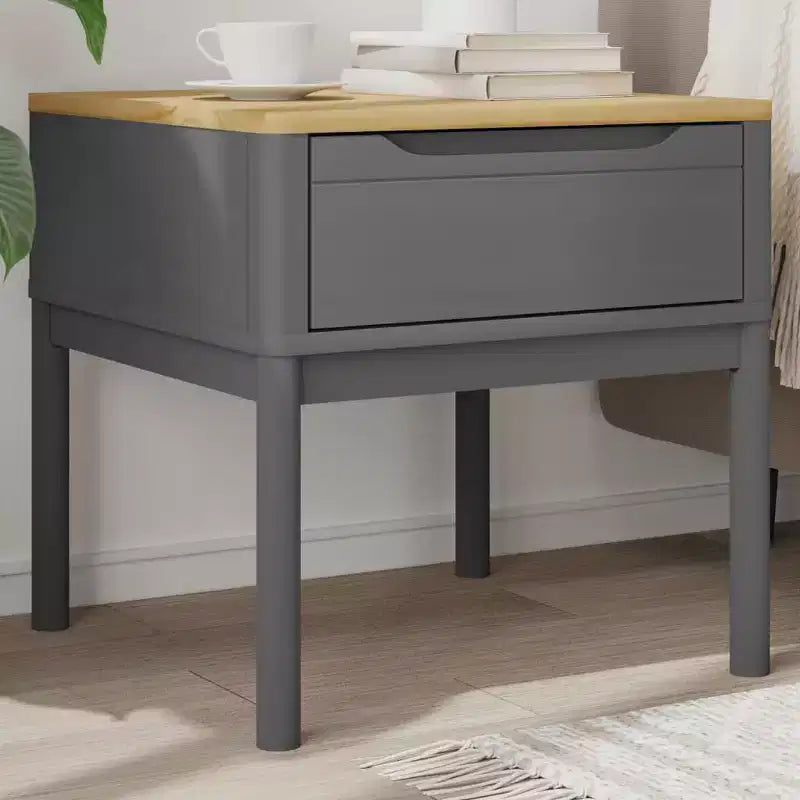 Solid Wood Pine Lamp Table — Nightstand & Storage Desk for Living Room or Bedroom