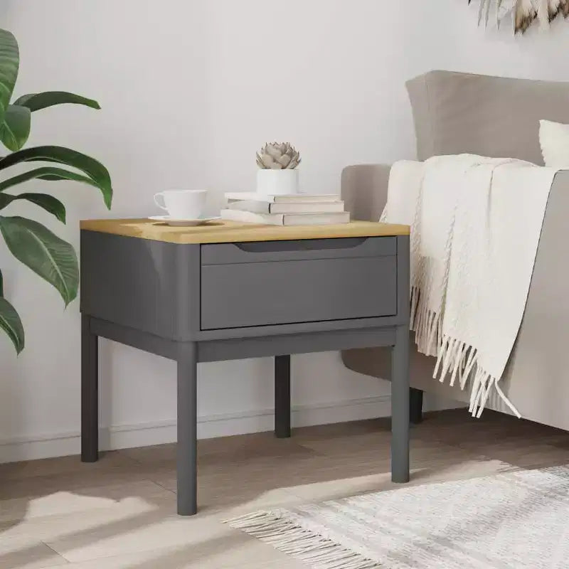 Solid Wood Pine Lamp Table — Nightstand & Storage Desk for Living Room or Bedroom