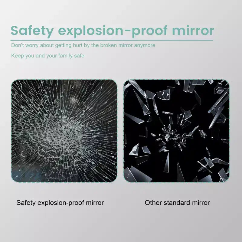 Wall Bathroom Mirror  Black Frame, Moisture-Resistant & Shatter-Safe Design (Horizontal/Vertical)