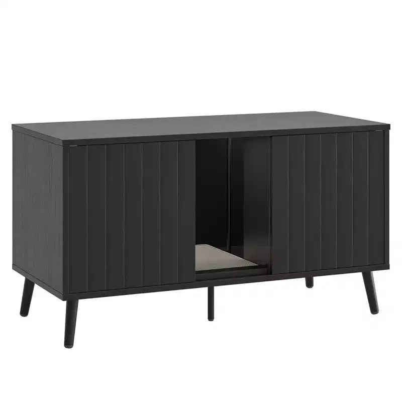 47" Hidden Cat Litter Box Enclosure Cabinet — 3-in-1 Cat House & TV Stand for 55" TVs