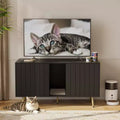 47" Hidden Cat Litter Box Enclosure Cabinet — 3-in-1 Cat House & TV Stand for 55" TVs