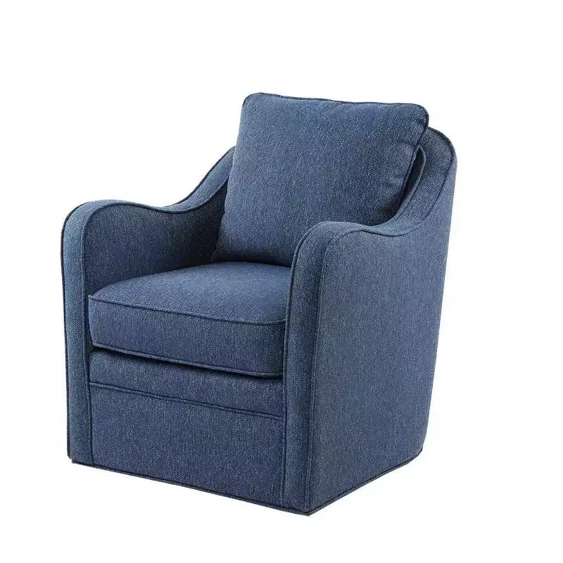 360° Accent Swivel Chair with Loose Back Cushion — Upholstered Armchair for Living Room & Office