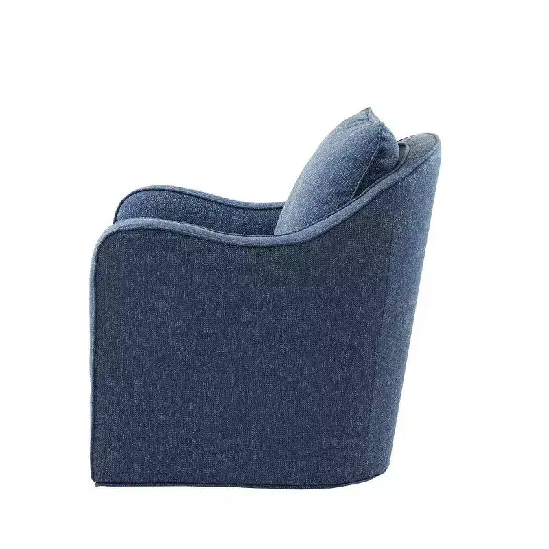 360° Accent Swivel Chair with Loose Back Cushion — Upholstered Armchair for Living Room & Office