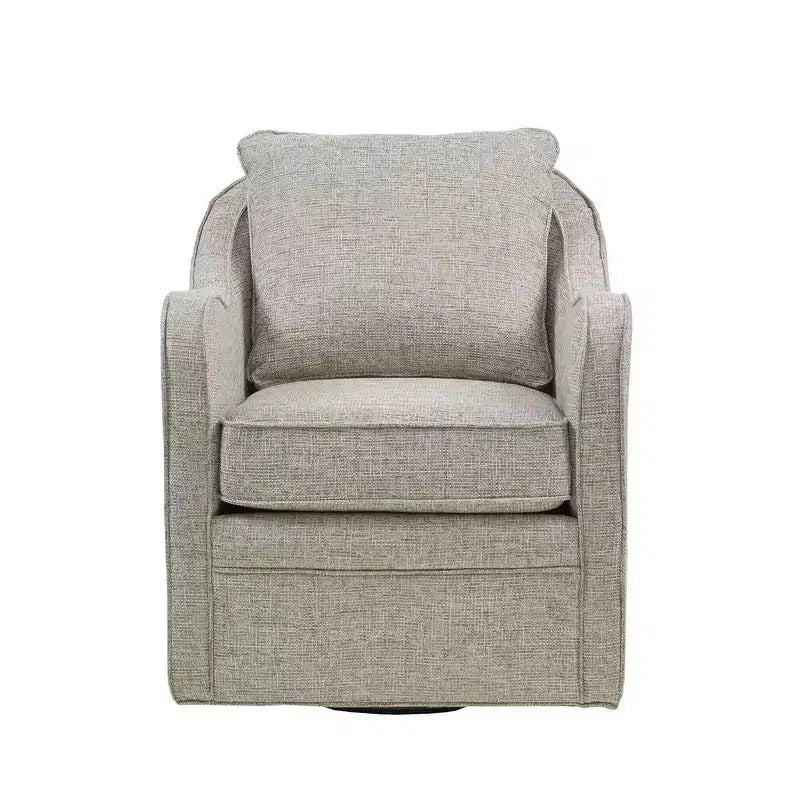 360° Accent Swivel Chair with Loose Back Cushion — Upholstered Armchair for Living Room & Office