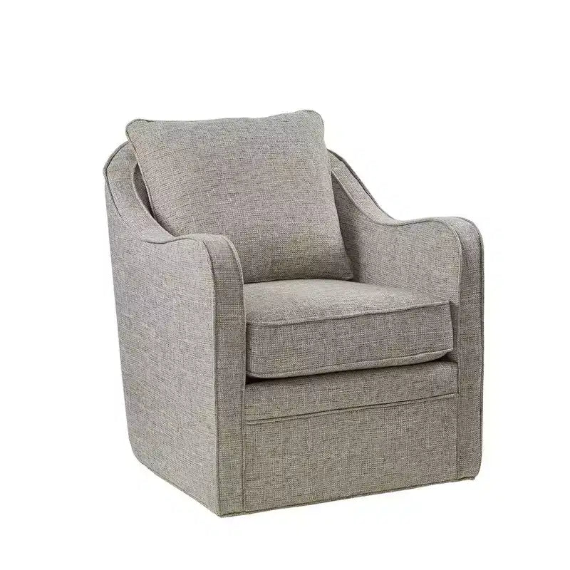 360° Accent Swivel Chair with Loose Back Cushion — Upholstered Armchair for Living Room & Office