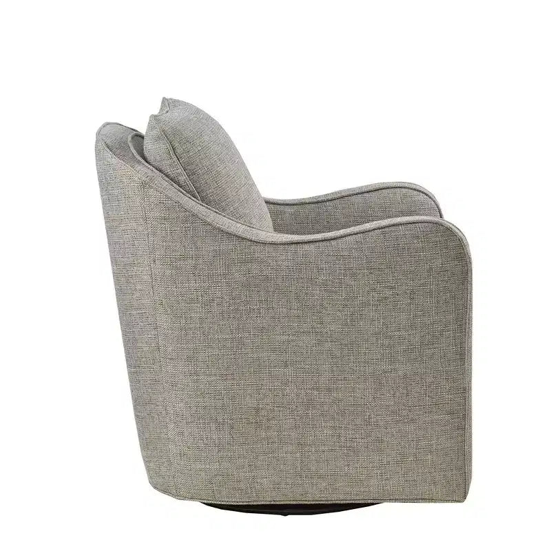 360° Accent Swivel Chair with Loose Back Cushion — Upholstered Armchair for Living Room & Office