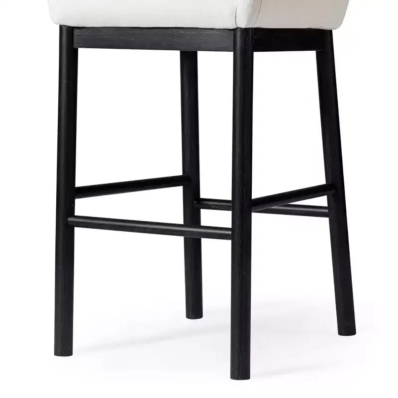 31" Wingback Bar Stool with Fabric Upholstery — Solid Wood Frame