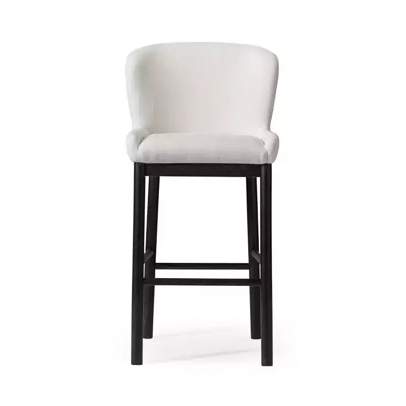 31" Wingback Bar Stool with Fabric Upholstery — Solid Wood Frame