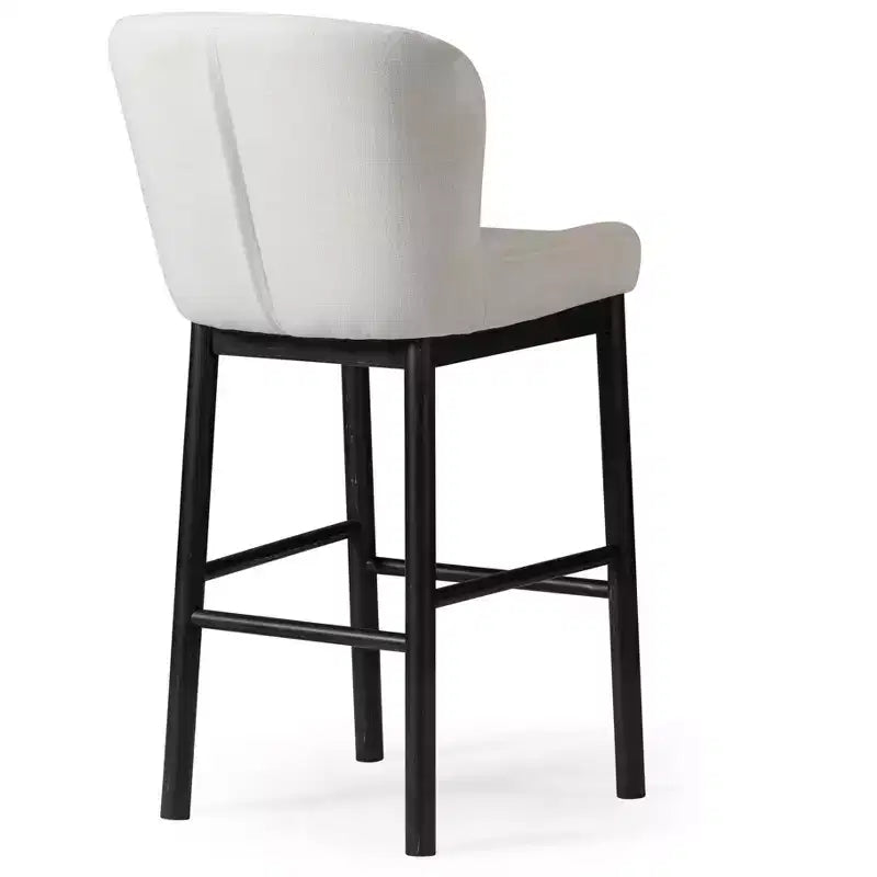 31" Wingback Bar Stool with Fabric Upholstery — Solid Wood Frame