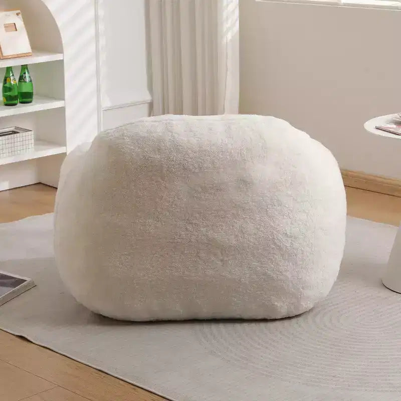 Giant Bean Bag Chair with Armrest — Faux Fur & Memory Foam, Pre-Filled