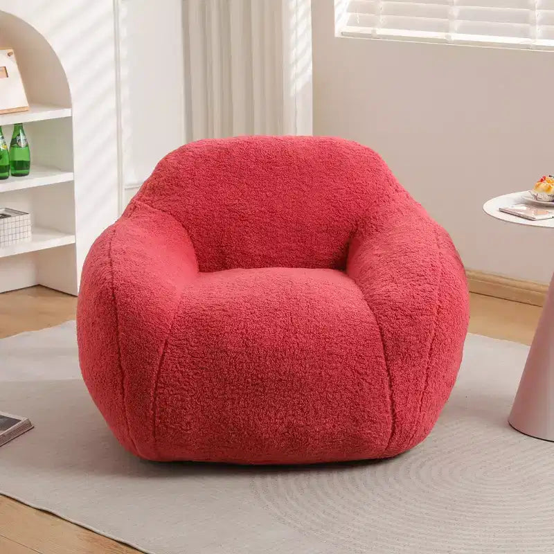 Giant Bean Bag Chair with Armrest — Faux Fur & Memory Foam, Pre-Filled
