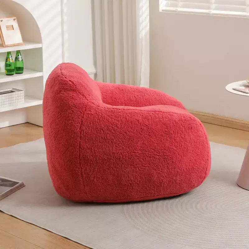 Giant Bean Bag Chair with Armrest — Faux Fur & Memory Foam, Pre-Filled