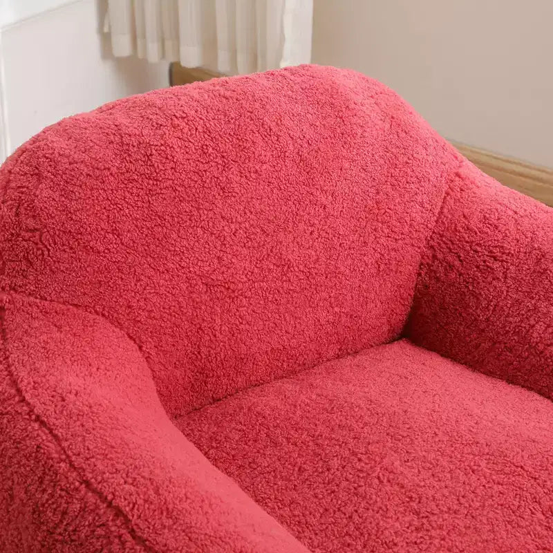 Giant Bean Bag Chair with Armrest — Faux Fur & Memory Foam, Pre-Filled
