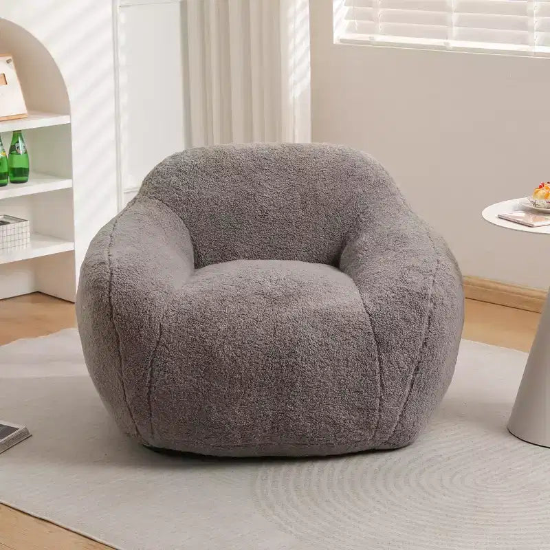 Giant Bean Bag Chair with Armrest — Faux Fur & Memory Foam, Pre-Filled