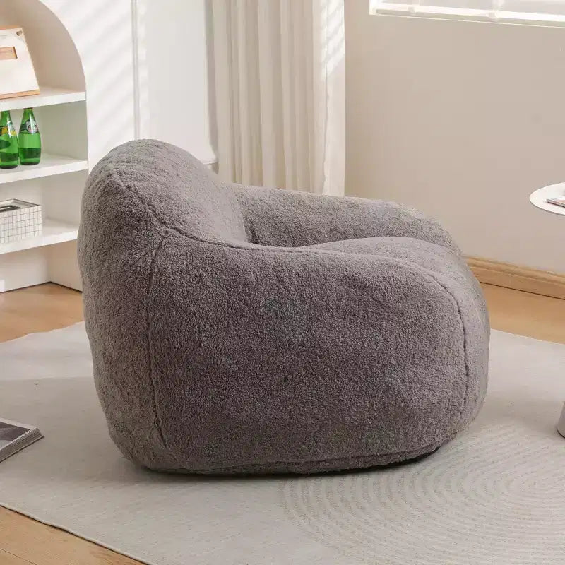 Giant Bean Bag Chair with Armrest — Faux Fur & Memory Foam, Pre-Filled