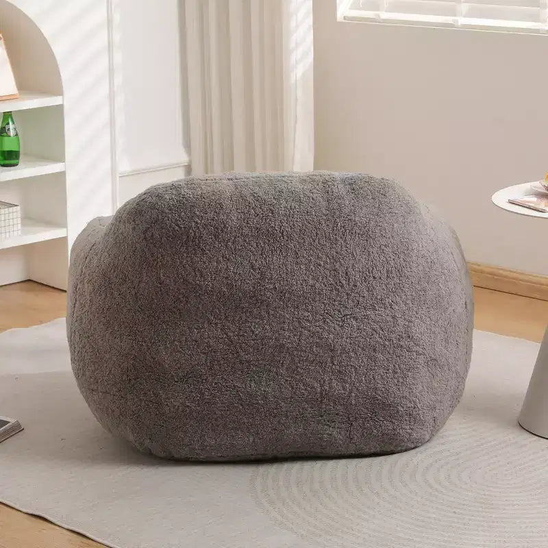 Giant Bean Bag Chair with Armrest — Faux Fur & Memory Foam, Pre-Filled