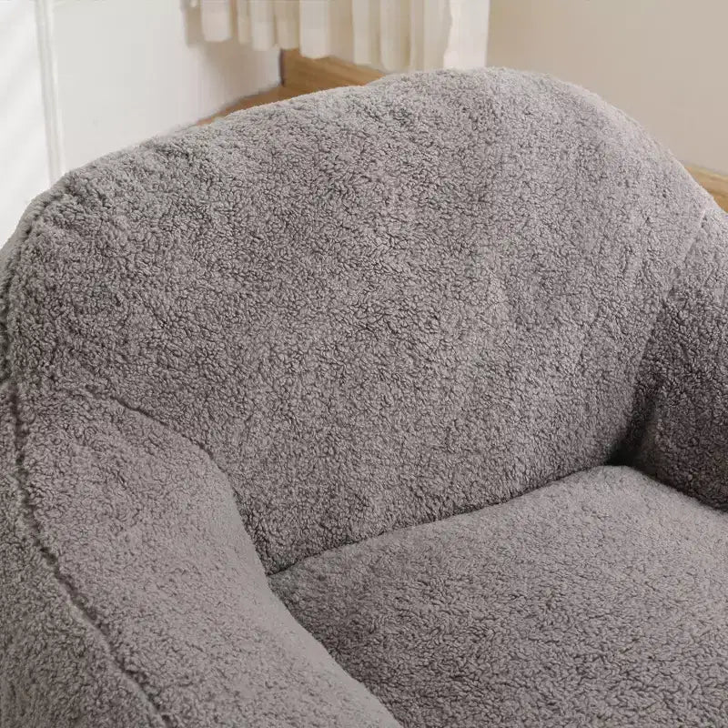 Giant Bean Bag Chair with Armrest — Faux Fur & Memory Foam, Pre-Filled