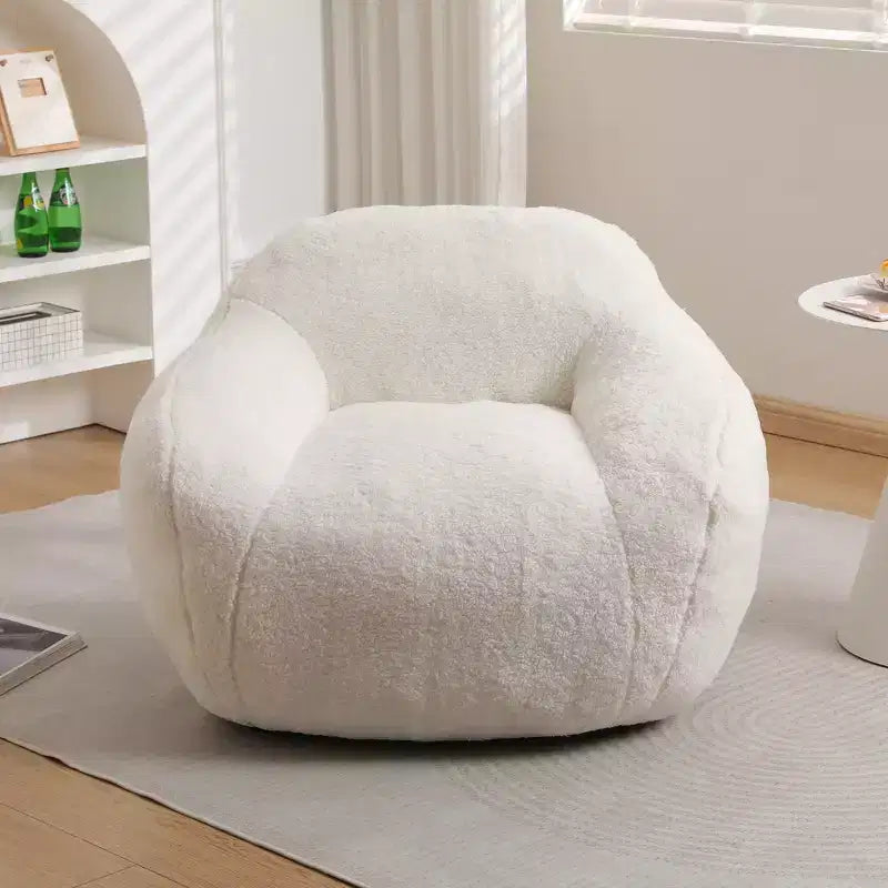 Giant Bean Bag Chair with Armrest — Faux Fur & Memory Foam, Pre-Filled
