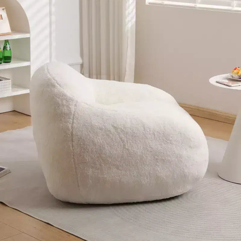 Giant Bean Bag Chair with Armrest — Faux Fur & Memory Foam, Pre-Filled