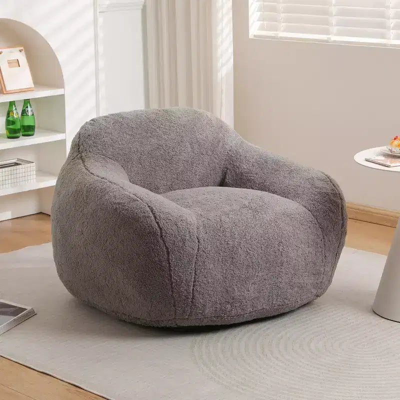 Giant Bean Bag Chair with Armrest — Faux Fur & Memory Foam, Pre-Filled