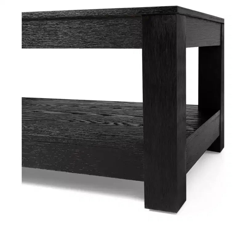 Wooden Coffee Table 48"x24" with Open Shelf — Handcrafted Solid Wood