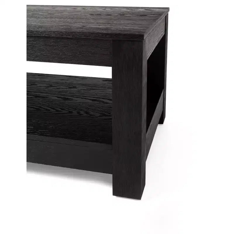 Wooden Coffee Table 48"x24" with Open Shelf — Handcrafted Solid Wood