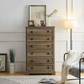 Modern 6 Drawer Dresser, Dressers for Bedroom, Tall Chest of Drawers Closet Organizers & Storage Clothes - Easy Pull Handle