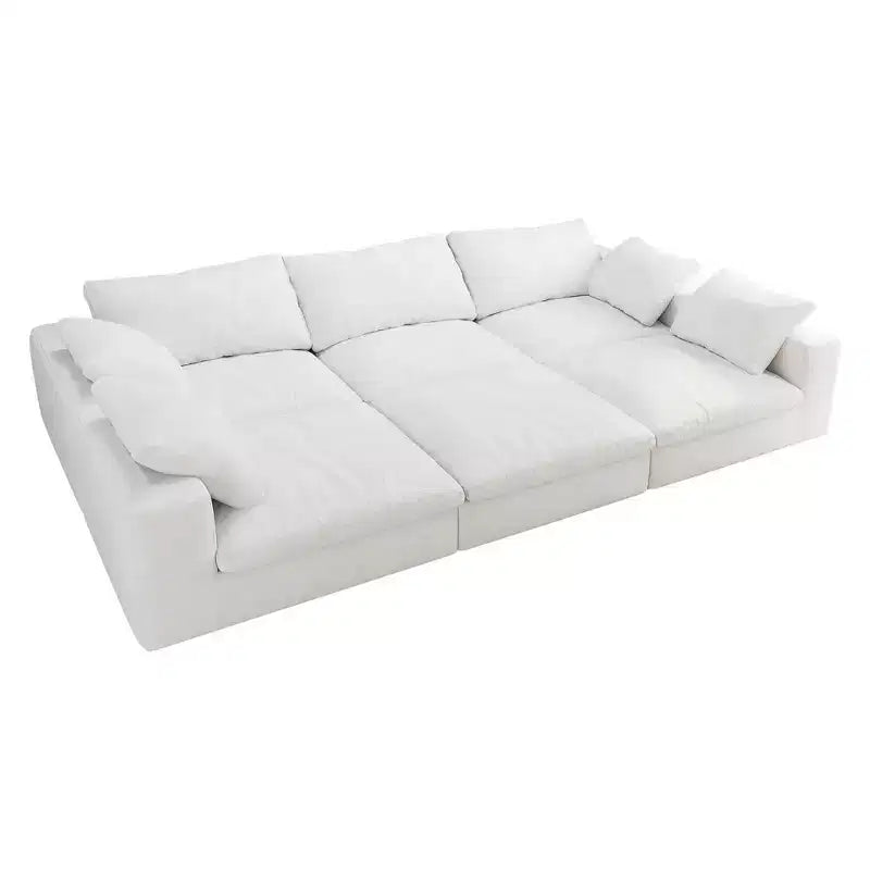 6-Seat Modular Cloud Sofa with Feather Fill — 120" L-Shape Sofa Bed