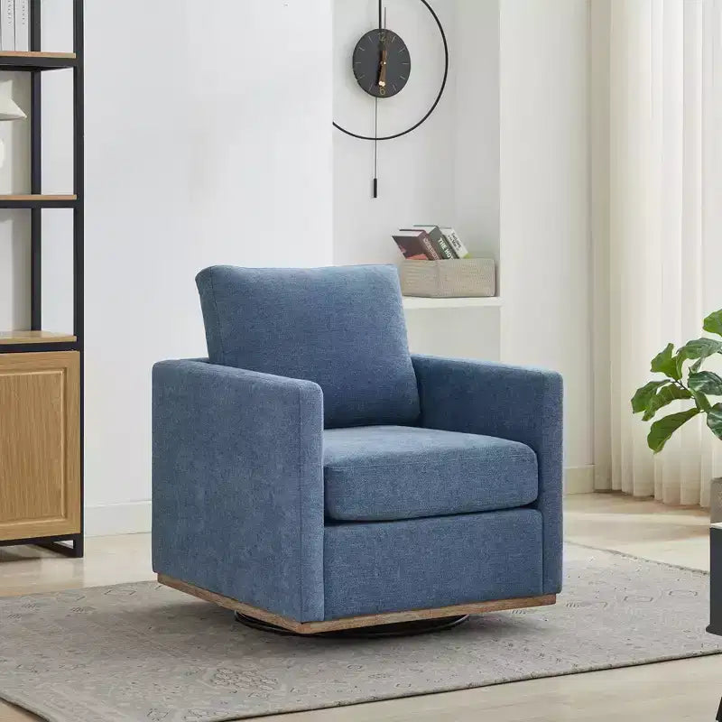 Okak 360 Degree Modern Accent Chair, 30.7W Square Upholstered Swivel Accent Chair and Comfy Accent Single Sofa Chair, Lounge Armchair