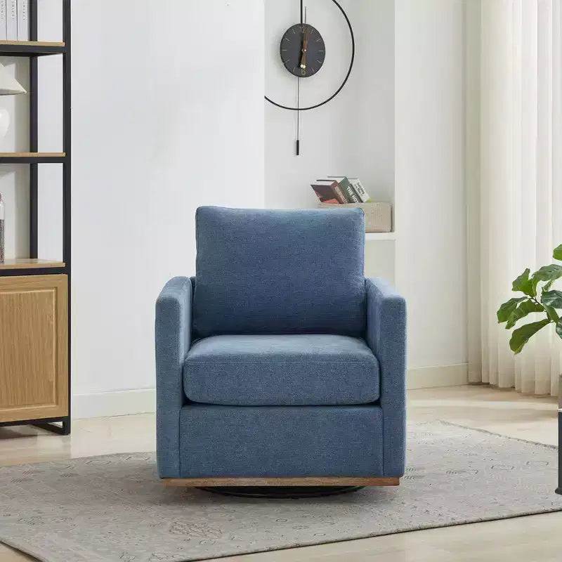 360° Modern Square Upholstered Swivel Accent Chair — 30.7"W Lounge Armchair