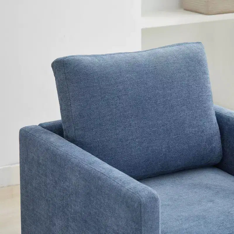 360° Modern Square Upholstered Swivel Accent Chair — 30.7"W Lounge Armchair