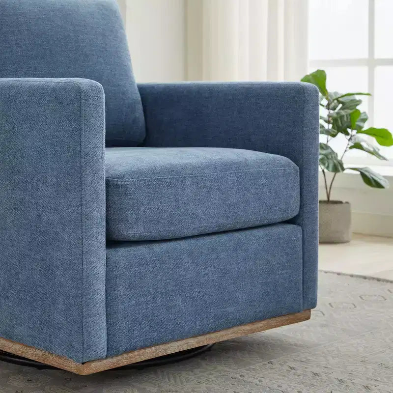 360° Modern Square Upholstered Swivel Accent Chair — 30.7"W Lounge Armchair