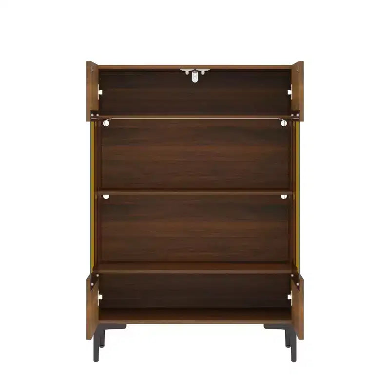 Contemporary Display Cabinet with Warm LED Light & Glass Front — Multifunctional Bookcase