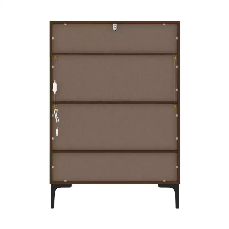 Contemporary Display Cabinet with Warm LED Light & Glass Front — Multifunctional Bookcase