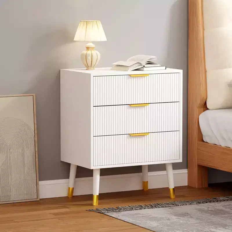 3-Drawer Dresser with Metal Handles and Legs — Modern Minimalist Storage Chest
