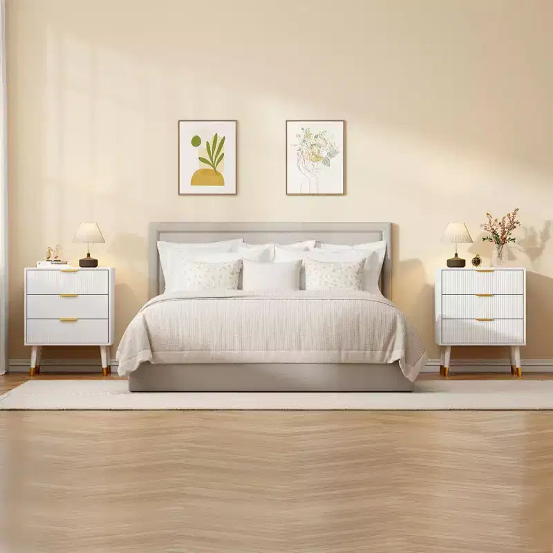 3-Drawer Dresser with Metal Handles and Legs — Modern Minimalist Storage Chest