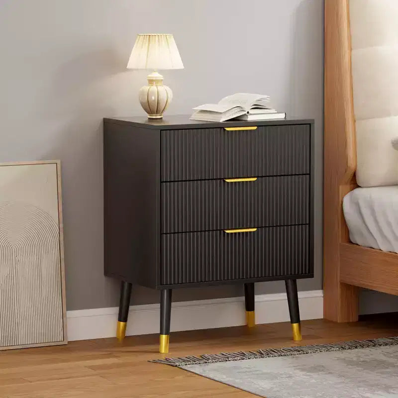 3-Drawer Dresser with Metal Handles and Legs — Modern Minimalist Storage Chest