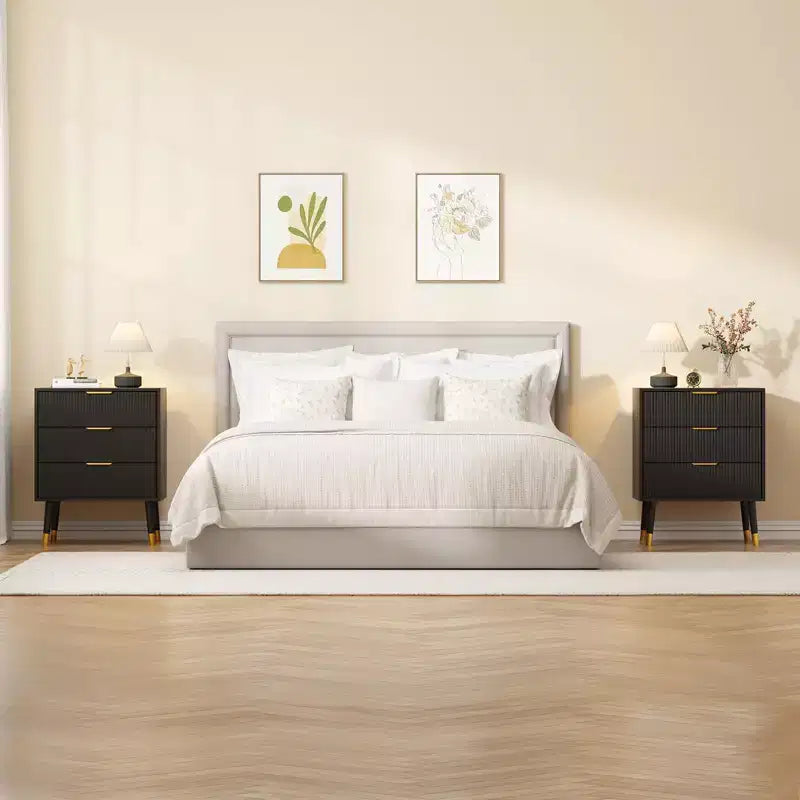 3-Drawer Dresser with Metal Handles and Legs — Modern Minimalist Storage Chest