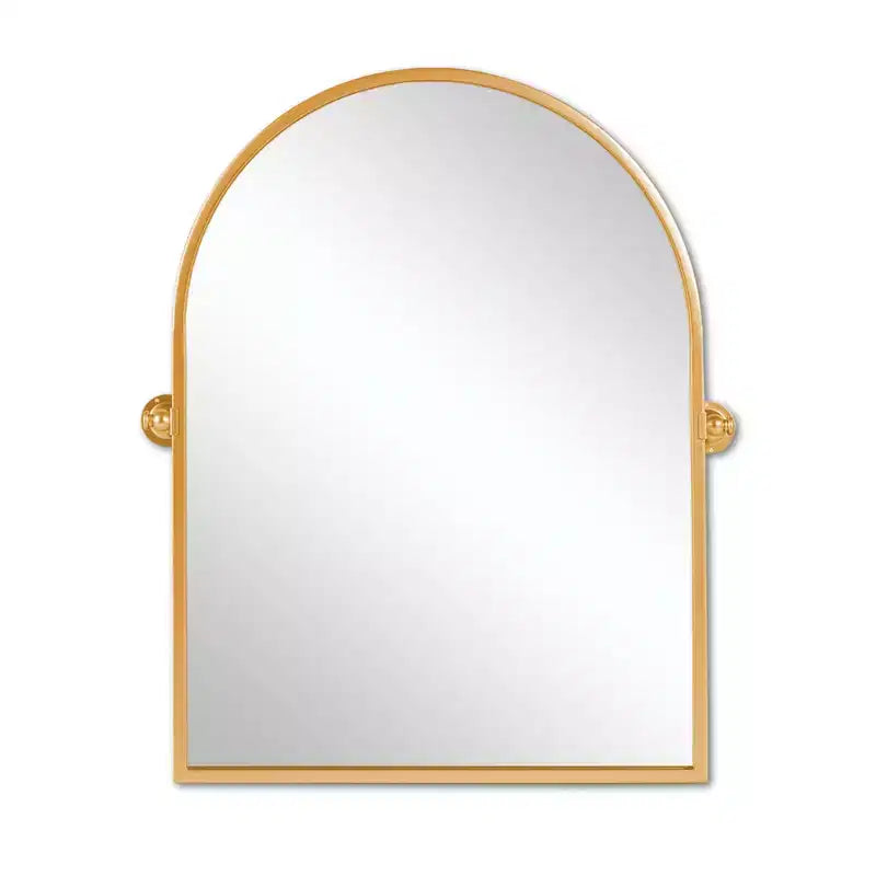 Miroir mural décoratif à cadre en métal doré, arche à angle droit, 36 x 24 x 2